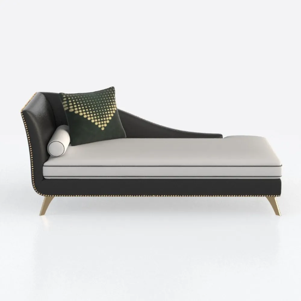 Caiden Beige/Black Chaise Lounge