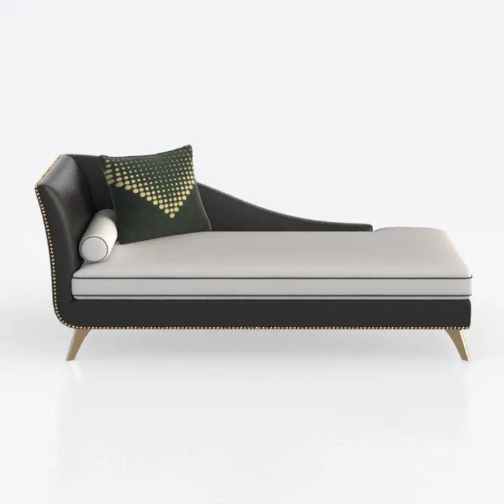 Caiden Beige/Black Chaise Lounge