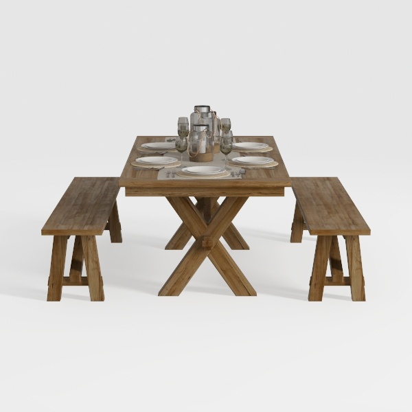 Stella in Natural Wood Top, 78 in. x 40 in. Cross