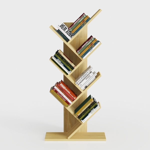 Hoctieon 6 Tier Tree Bookshelf, Tall Bookcase with