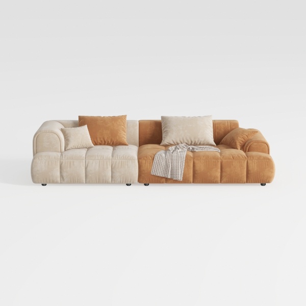 117.3” Modular Sectional Sofa, Corduroy Boneless