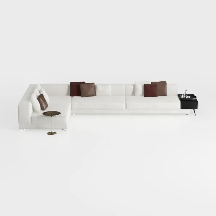 Modular Sectional Sofa with Movable Ottoman, 3