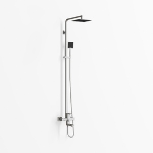 Modern Chrome Wall Mounted Rain Shower System 3D Model