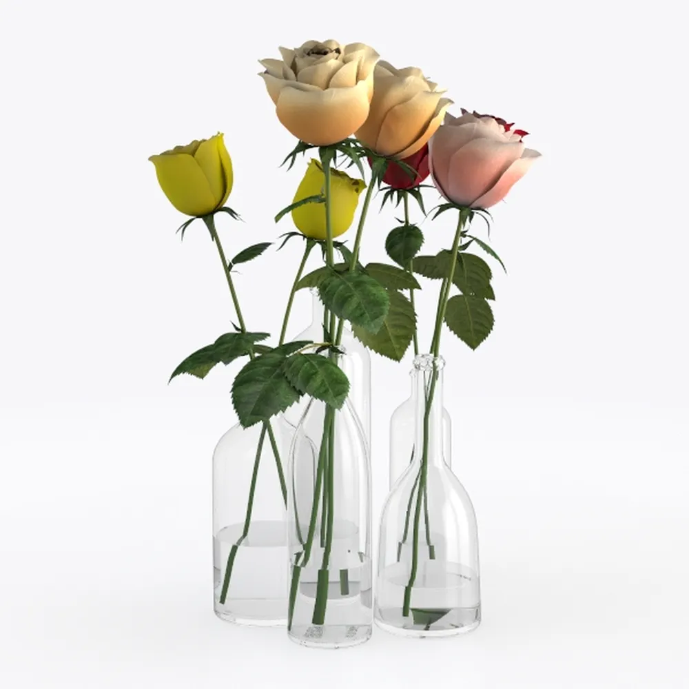 10pcs Mixed Pink, Red & Green Color Bowl Lotus 