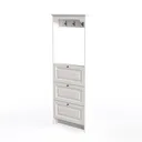 Minimalist White Solid Wood Hall Tree With Drawers 3D Model Left 45 Degree View