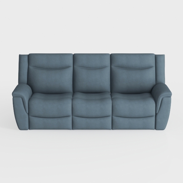 Benjara Cliff 85 Inch Manual Reclining Sofa, Blue