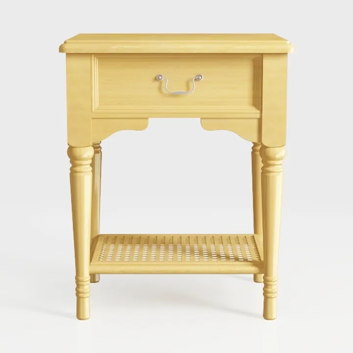 Wooden Nightstand with Drawer Simple Bedside