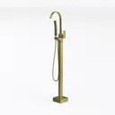 Brass Modern Freestanding Floor Mounted Bathtub Faucet 3D Model Left 45 Degree View