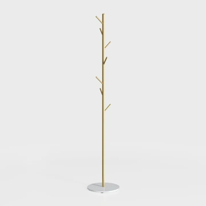 Jolitac Metal Coat Rack Stand Golden Satin Steel