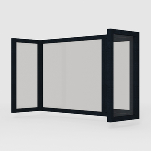 Minimalist Black Wood Glass Window 3D Model