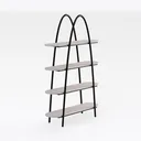 IDEALHOUSE Bookshelf, 4 Tier-Shelf Ladder Right 45 Degree View