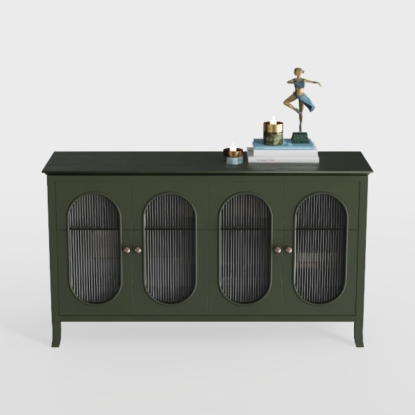 Vintage Buffet Sideboard Cabinet with 4 Doors, 59&quot;