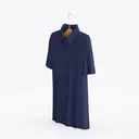 Minimalist Navy Blue Cotton Polo Shirt 3D Model Left 45 Degree View