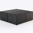 Minimalist Black Woven Metal Square Coffee Table 3D Model Right 45 Degree View