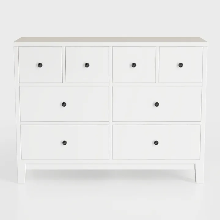 wanan 8 Drawer Dresser, 50" Modern White Dresser