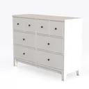 wanan 8 Drawer Dresser, 50" Modern White Dresser Left 45 Degree View