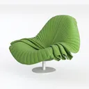 Sofa Creative Tongue Shape Living Room Single Sofa Left 45 Degree View