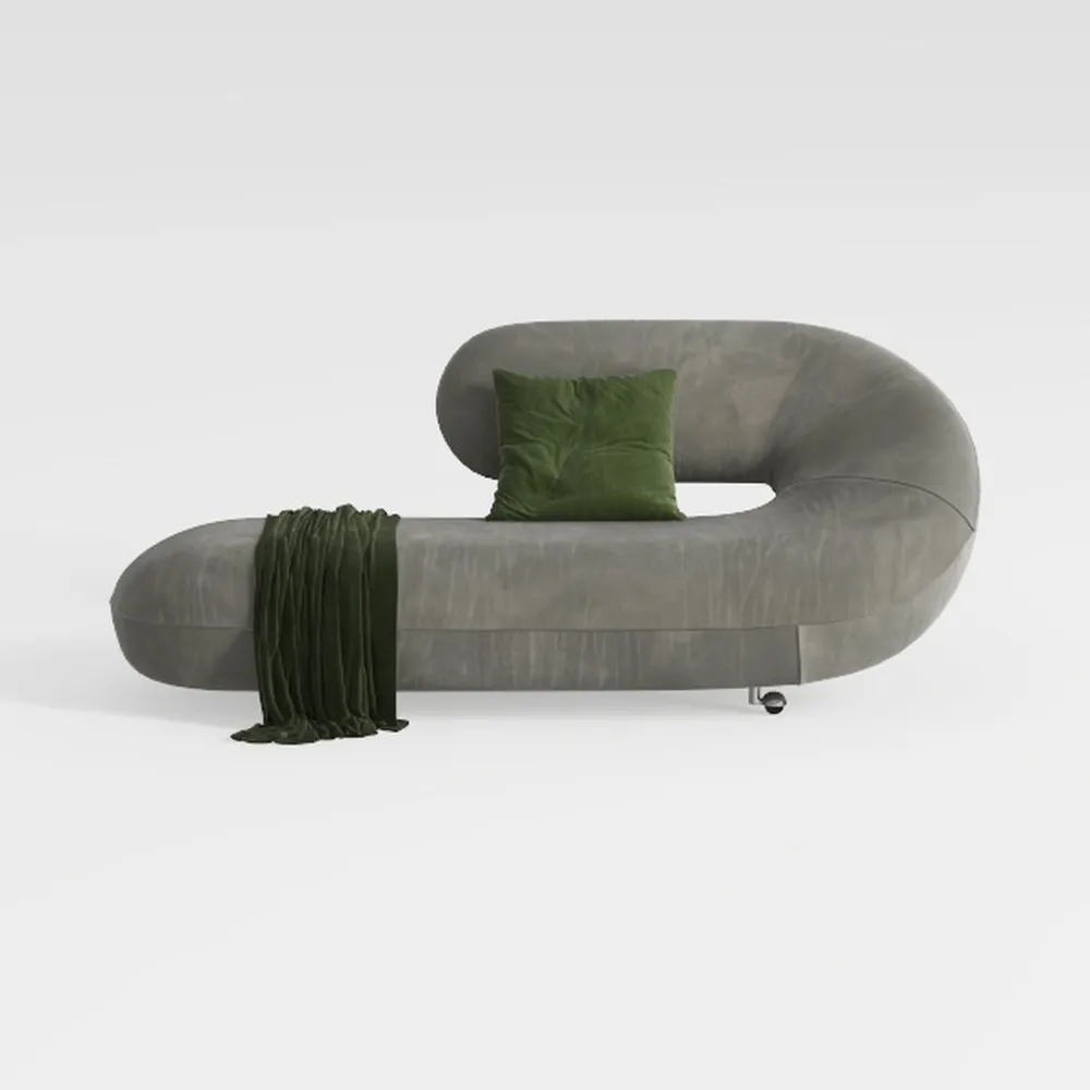 Full Compression Green L-Shaped Sectional Sofa wit