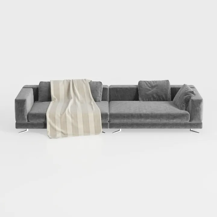 102.4" Plush Corduroy 4-Seat Sofa,Deep Seat Couche