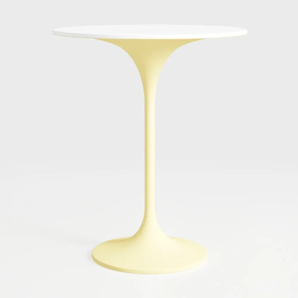 24" Black Round Dining Table for 2-4 People