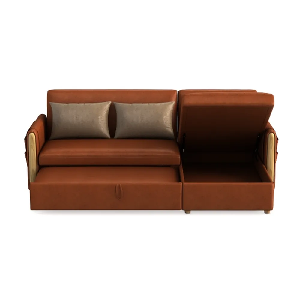 90” L Shaped Convertible Sleeper Sofa Bed, Pull