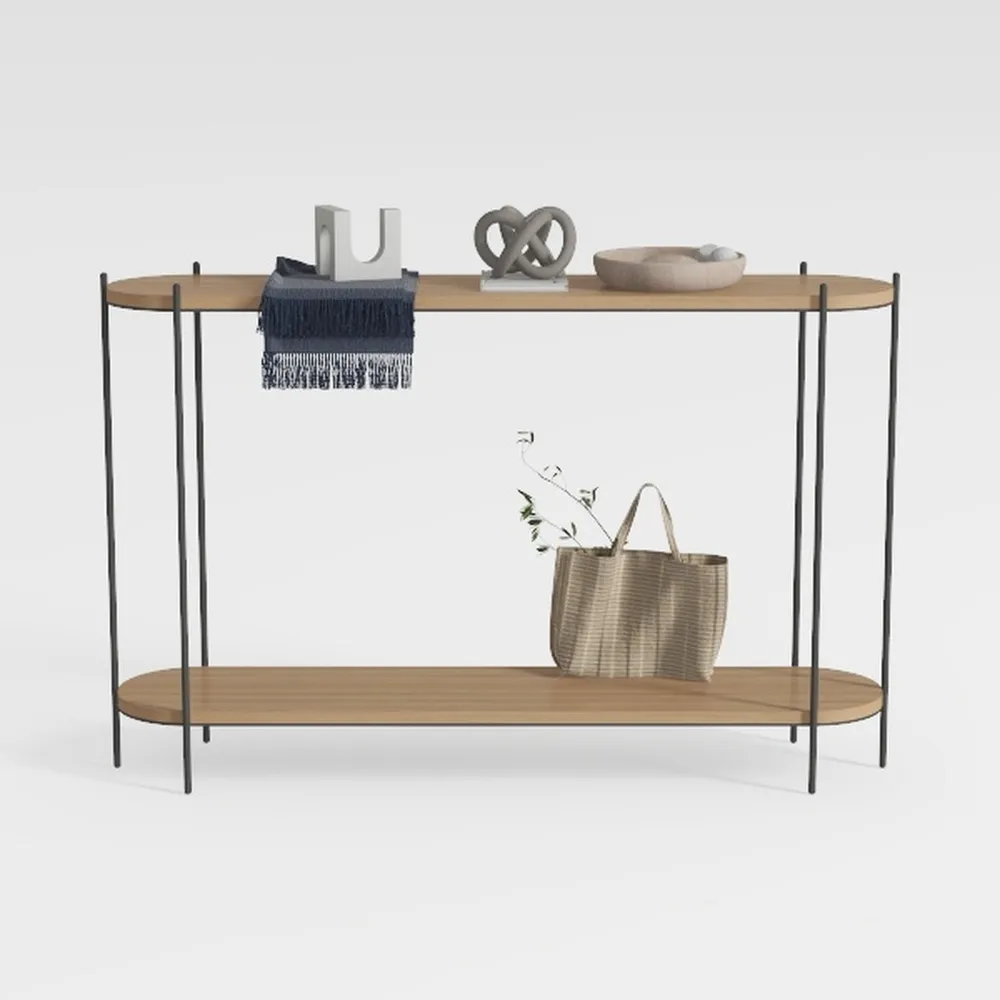 Turn-N-Tube 31.5 in. Bauhaus Oak/Beige Oval Wood N