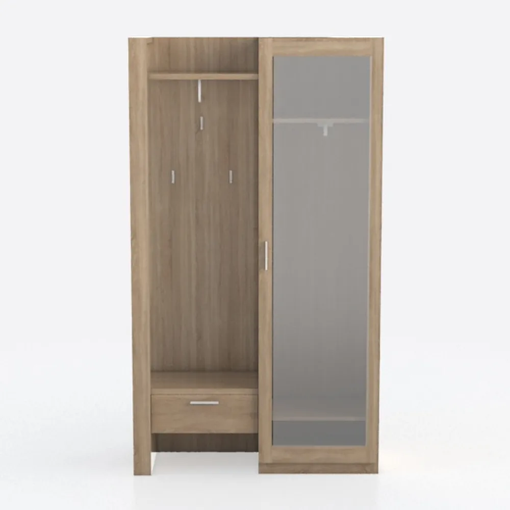 Bestar Cielo 60W Full Murphy Bed in Rustic Brown a