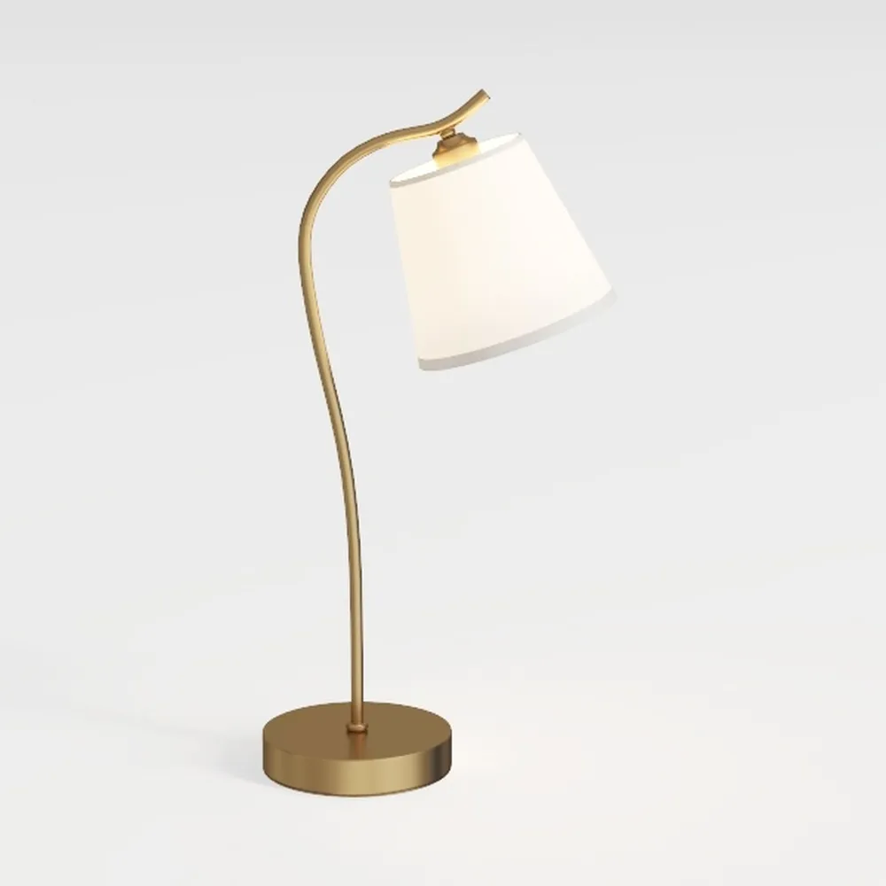 Cordless Scalloped Table lamp, Modern Brass Lamp