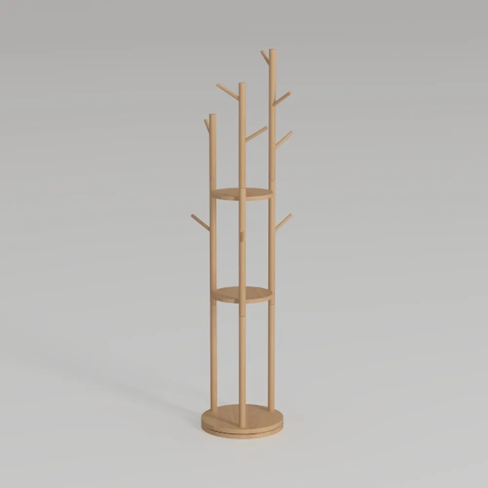 Solid Wood Rotary Coat Rack, Freestanding Coat