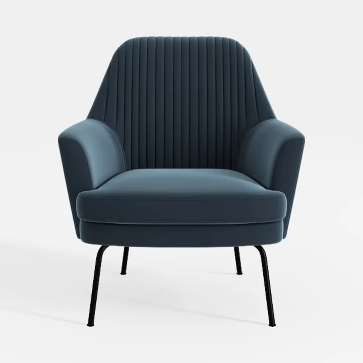 1/2/4pcs Metal Legs Living Room Chairs,Soft Velvet