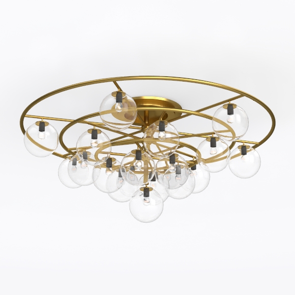 15 Inch Flush Mount Ceiling Light, HWH 3-Light