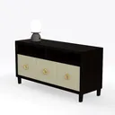 YITAHOME TV Stand for 65 Inch TVs, Entertainment Left 45 Degree View