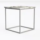 Modern Marble Top Metal Frame Side Table 3D Model Left 45 Degree View