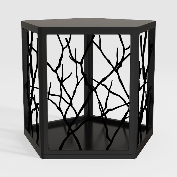 AECOJOY Black Metal Patio Table with Umbrella Hole