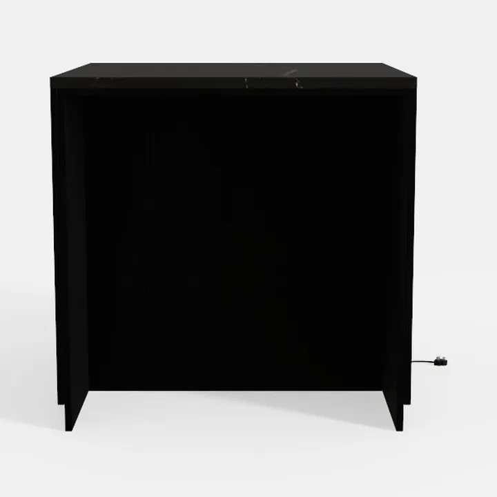Minimalist Black Marble Top Solid Wood Console Table 3D Model