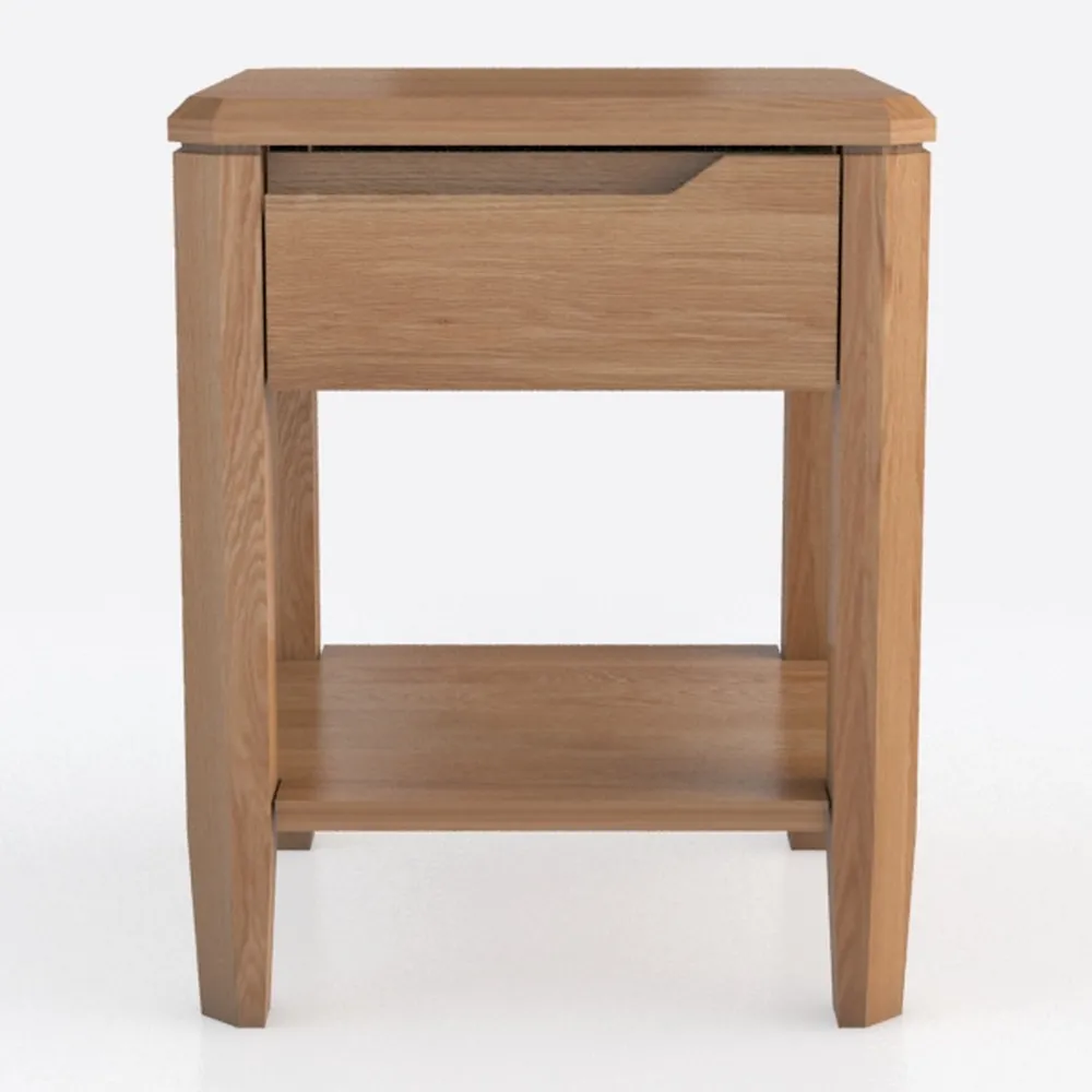 Mid-Century Bedside Cabinet Log Color Simple