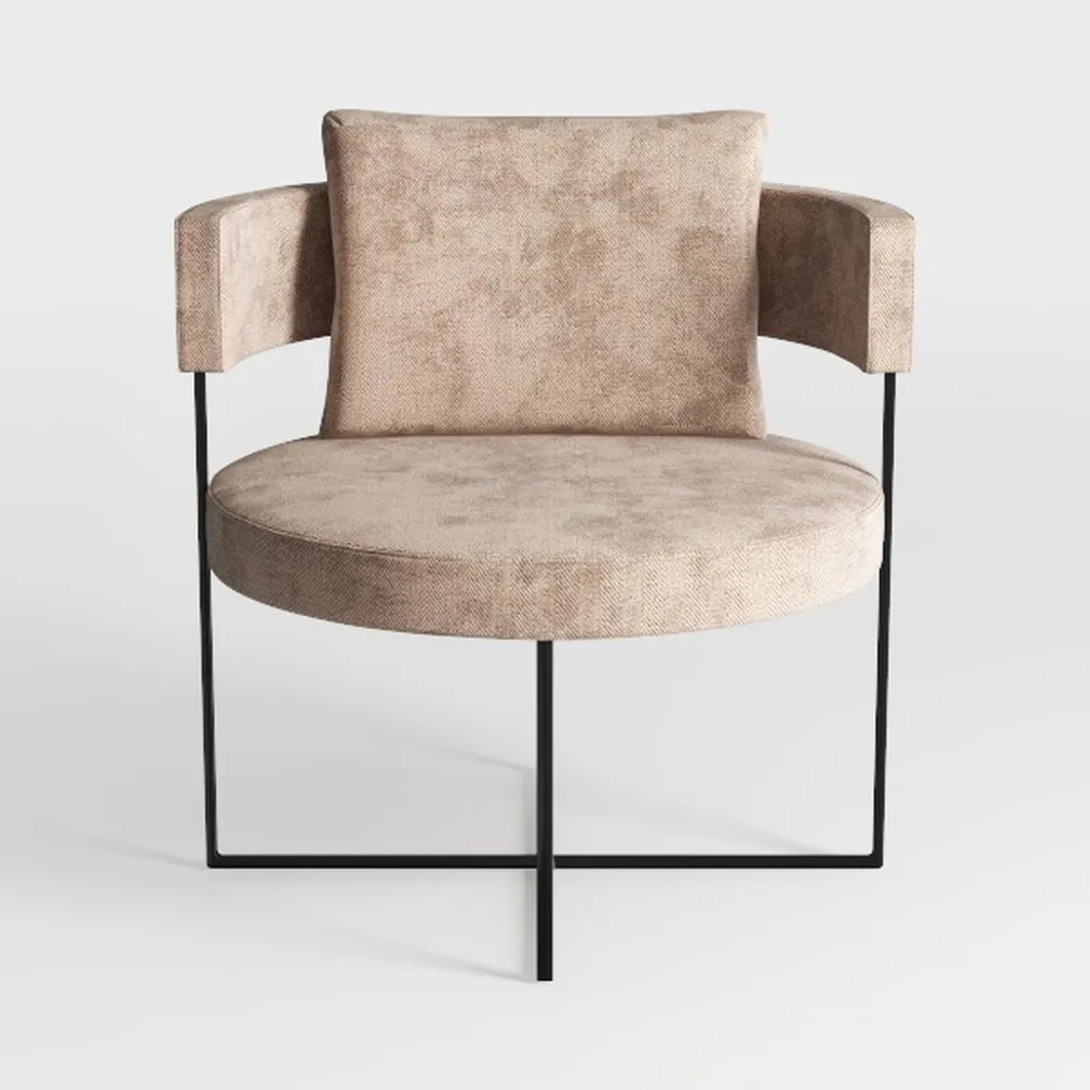 TIANSHU Sling Accent Chair, Upholstered Metal Fram