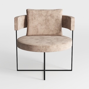 TIANSHU Sling Accent Chair, Upholstered Metal Fram
