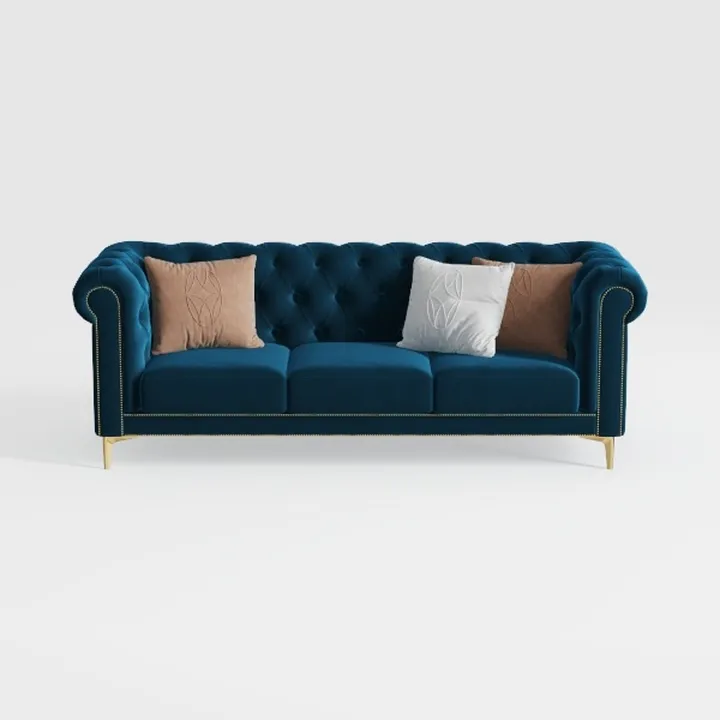 Merax Upholstered Chesterfield Sofa, Classic Retro