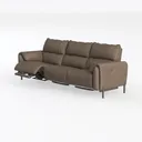 Modern Leather Reclining 3 Seater Sofa 3D Model Left 45 Degree View
