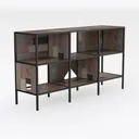 HOMISSUE Cube Storage Organizer Shelf, Rustic Right 45 Degree View