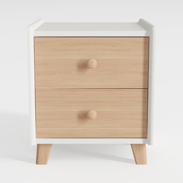 WAMPAT Set of 2 Nightstands with Charging Station