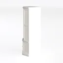 Minimalist White Solid Wood Corner Cabinet With Open Shelves And Closed Storage 3D Model Left 45 Degree View