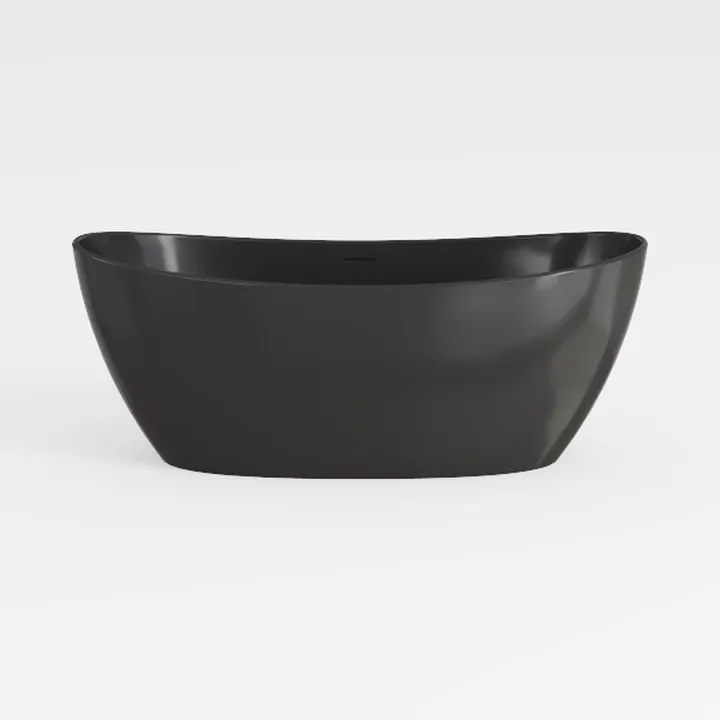 Minimalist Black Acrylic Freestanding Bathtub 3D Model