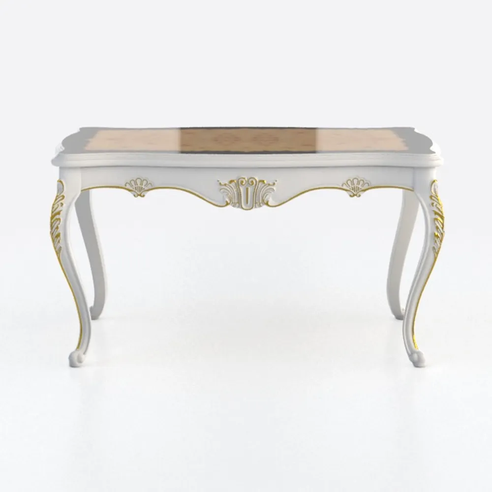 26 in. White and Gold Square Wood End/Side Table w