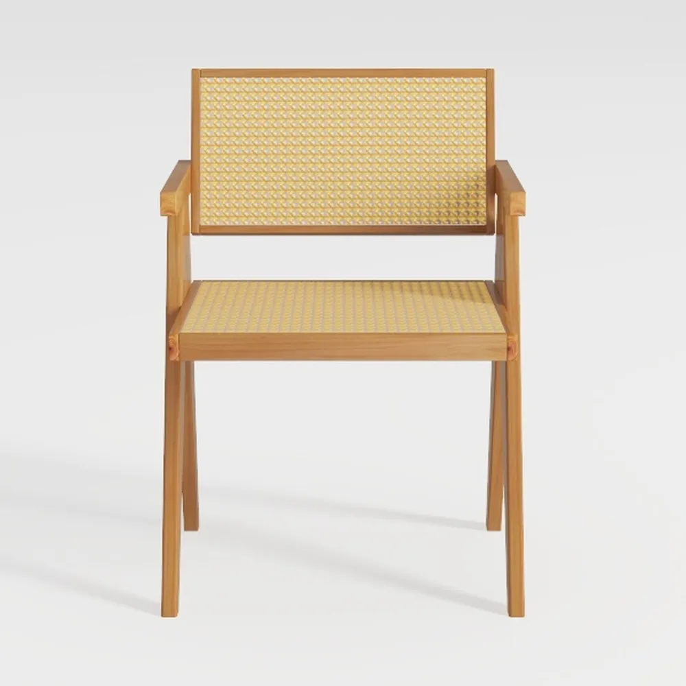 Mid-Century Accent Chair with Wide Armrest & Solid