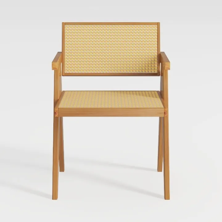 Mid-Century Accent Chair with Wide Armrest & Solid