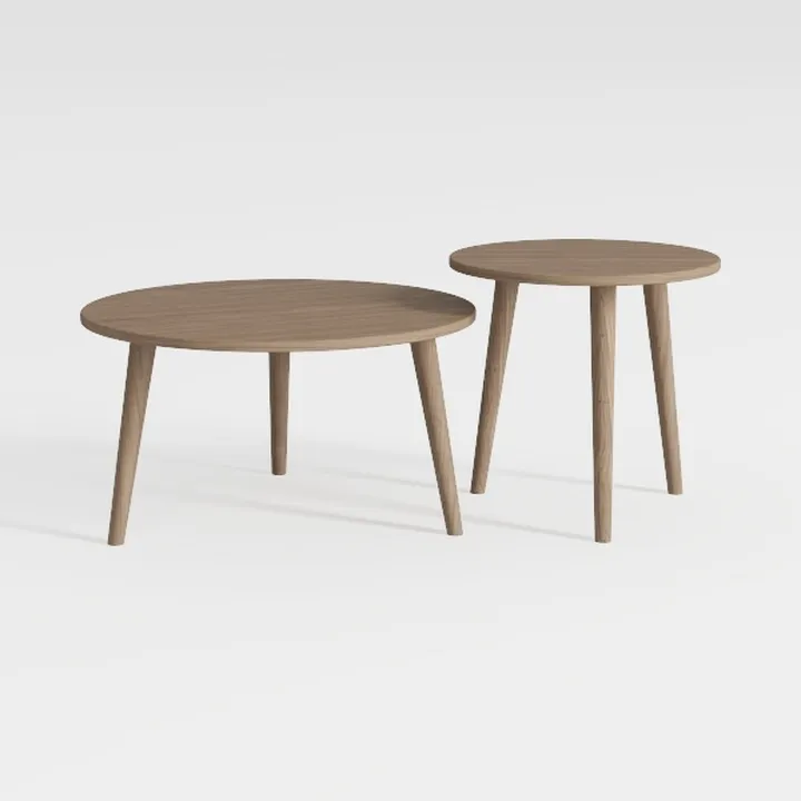 MUSEHOMEINC Nesting Triangle End Table,Set of 2 