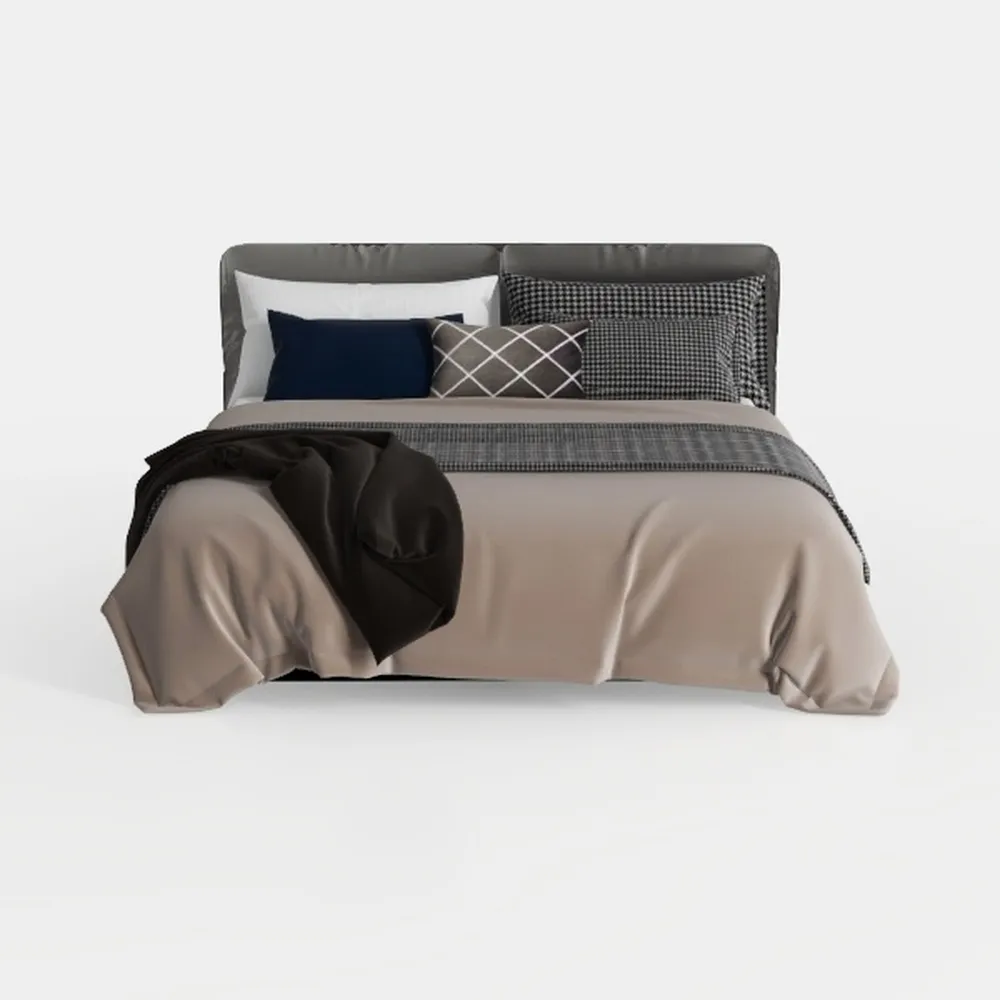 Pemberly Row Traditional Fabric King Bed in Cozy S