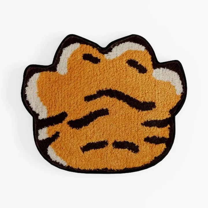 Cute Tiger Paw Shaped Fluffy Rug 3D Model